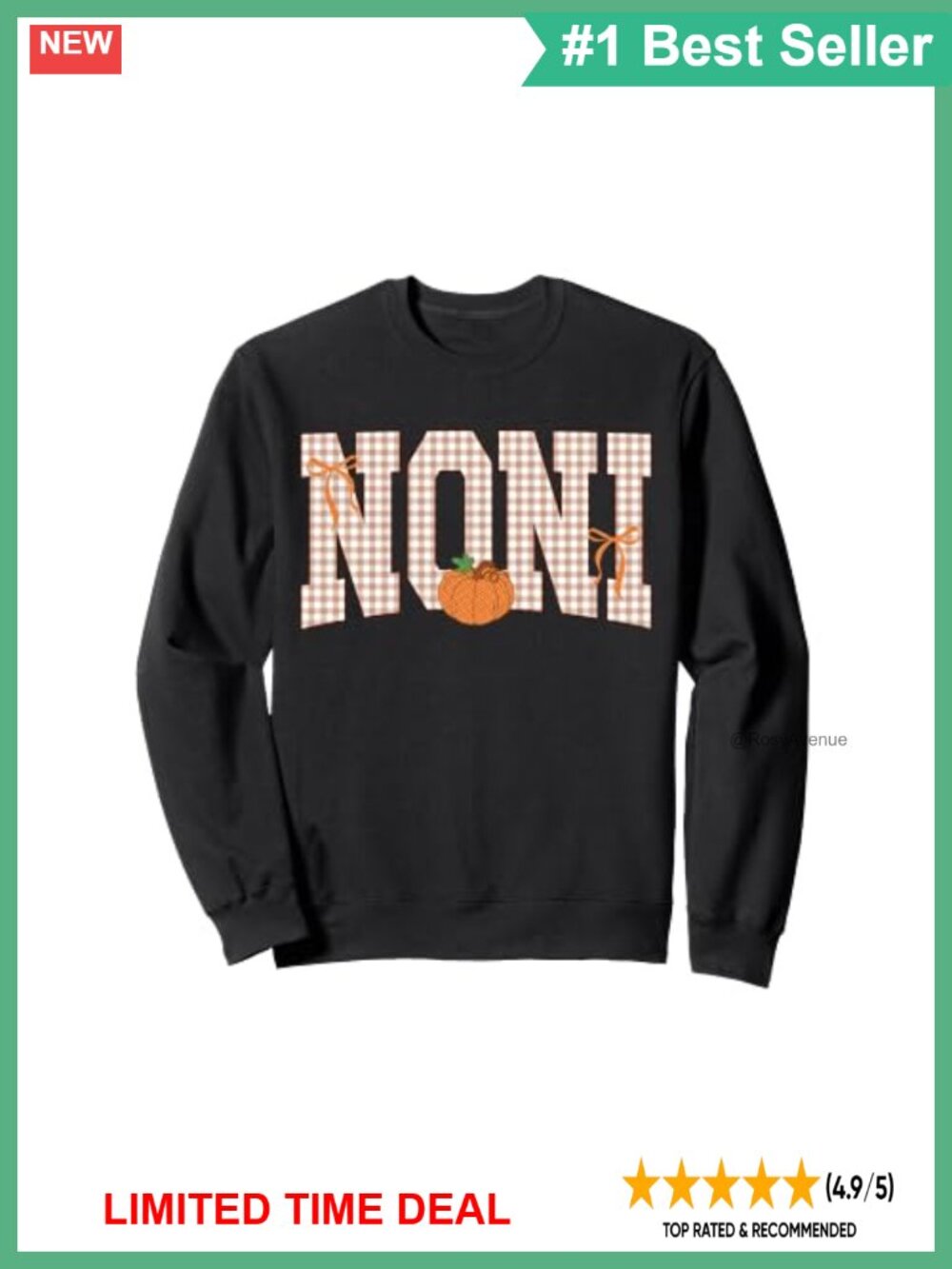 Gingham Plaid Pumpkin Crewneck Sweatshirt